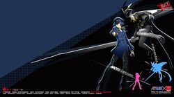  gun hat necktie persona persona_4 shirogane_naoto suit sukuna_hikona sword watermark weapon 