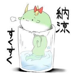  horns kamishirasawa_keine kamishirasawa_keine_(hakutaku) lowres no_humans rebecca_(keinelove) ribbon sukusuku_hakutaku tail touhou water 