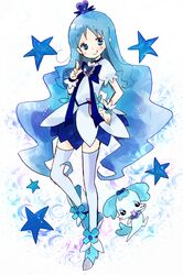  :p blue_eyes blue_hair coffret_(heartcatch_precure!) cure_marine hand_on_hip heartcatch_precure! highres hips kurumi_erika long_hair magical_girl precure smile thigh-highs thighhighs tongue tongue_out tsukiyo_(skymint) very_long_hair white_legwear 