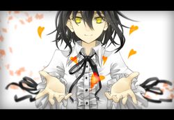  1girl black_hair cross_akiha original short_hair solo yellow_eyes 