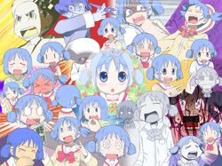  aioi_yuuko artist_request blood blush naganohara_mio nichijou tagme_(artist) wedding_dress 