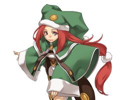  :3 colored_eyelashes hat jester_cap kiratt long_hair low-tied_long_hair official_art purple_eyes red_hair redhead running shawl smile solo spectral_(series) spectral_force violet_eyes white_background 