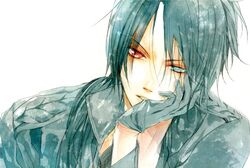  blue_hair gloves heterochromia katekyo_hitman_reborn katekyo_hitman_reborn! male rokudo_mukuro rokudou_mukuro solo 