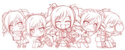  ^_^ bird blush book bow chibi closed_eyes drill_hair floral_print grimoire hair_bow idolmaster idolmaster_cinderella_girls kanzaki_ranko lolita_hairband multiple_persona notebook open_mouth owl parasol print_umbrella smile twin_drills twintails umbrella wavy_mouth 