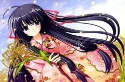  akita_komachi japanese_clothes kimono long_hair marriage_royale nishimata_aoi purple_eyes purple_hair ribbons violet_eyes 