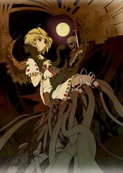  alternate_costume cable cat cyborg futatsuki_hisame night rumia skeleton sword touhou weapon wings 