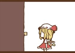  1girl adomi blonde_hair comic flandre_scarlet hat hat_ribbon millipen_(medium) ribbon solo touhou traditional_media 