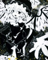  absurdres bird_wings hat highres long_sleeves millipen_(medium) musical_note mystia_lorelei open_mouth puffy_sleeves short_hair solo spot_color torajirou touhou traditional_media wide_sleeves wings 
