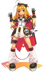  bag blonde_hair blue_eyes cape cross gloves hat hirano_katsuyuki leg_garter leg_warmers long_hair official_art purse shoes skirt smile solo spectral_(series) spectral_souls vanilla_(spectral_souls) white_background 