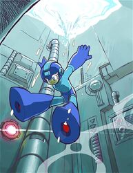  bubble coramune helmet rockman rockman_(character) rockman_(classic) splash splashing underwater water 