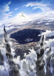 cloud clouds egg highres landscape mountain original scenery shirakaba_toshiharu sky solo 