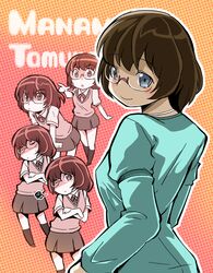  chibi glasses grey_eyes kubocha ore_no_imouto_ga_konna_ni_kawaii_wake_ga_nai school_uniform short_hair tamura_manami 