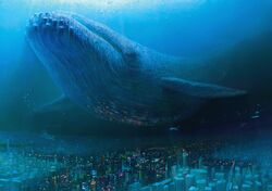  artist_request building city cityscape fish highres original scenery surreal underwater water whale yamahiro yamahiropyon 