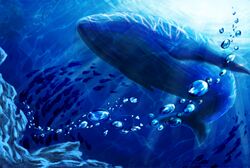  artist_request bubble fish highres no_humans ocean original sunlight teco underwater water whale 