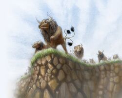  cliff cloud clouds fur nature no_humans pokemon pokemon_(game) pokemon_rgby tauros 