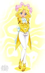  blonde blue_eyes fingerless_gloves hair_ribbon iris_chateaubriand katomanx(kato) loli sakura_taisen smile 