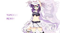  green_eyes merry_nightmare navel purple_hair suzumeko thigh-highs thighhighs yumekui_merry 