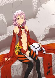  breasts guilty_crown highres iyakun long_hair pink_hair sitting yuzuriha_inori 
