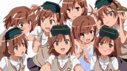  blush brown_eyes brown_hair clone dress hair_ornament hairpin head_mounted_display jewelry last_order misaka_imouto misaka_mikoto misaka_worst necklace school_uniform siblings sisters skirt to_aru_kagaku_no_railgun to_aru_majutsu_no_index 