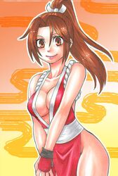  ballpoint_pen_(medium) breasts cleavage fatal_fury hachiko_(murasaki_no_neko) king_of_fighters marker_(medium) millipen_(medium) shiranui_mai traditional_media 