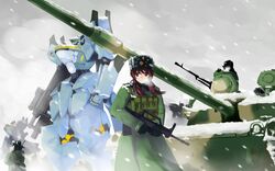  bullpup cannon china coat communism gloves grenade_launcher gun hat machine_gun mecha military military_uniform military_vehicle mizuki_ame muvluv muvluv_alternative qbz-95 rifle science_fiction snow tank uniform vehicle weapon 