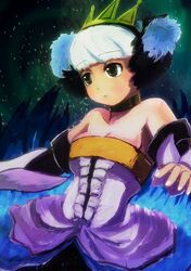  bare_shoulders choker detached_sleeves green_eyes gwendolyn hair_ornament highres macot odin_sphere solo 