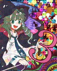  aki_minoriko aki_shizuha bat blush breasts cape city crescent detached_sleeves frog_hair_ornament green_eyes green_hair hair_ornament halloween hat inubashiri_momiji kagiyama_hina kawashiro_nitori kochiya_sanae long_hair moriya_suwako mountain_of_faith necktie open_mouth ringetsumon shadow shameimaru_aya silhouette skirt smile snake staff star touhou witch_hat yasaka_kanako 