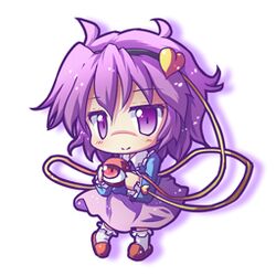  chibi eyeball frills hairband heart komeiji_satori lowres purple_eyes purple_hair red_eyes ryogo skirt smile solo third_eye touhou violet_eyes 