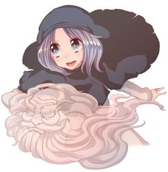  cream_(nipakupa) kumoi_ichirin open_mouth simple_background smile touhou unzan white_background 