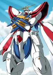  crossed_arms g_gundam god_gundam gundam mecha no_humans shouji_2 sky solo 