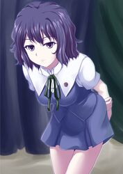  1girl black_eyes black_hair highres nekoya_kazuya nunotaba_shinobu school_uniform short_hair solo to_aru_kagaku_no_railgun to_aru_majutsu_no_index 