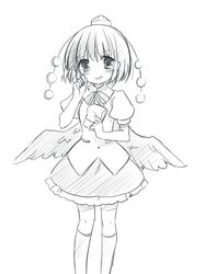  blush hat ko_ru_ri looking_at_viewer shameimaru_aya short_hair simple_background solo touhou white_background wings 