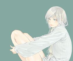  no_pants sekka_yufu silver_hair sitting solo torisoboro utau 