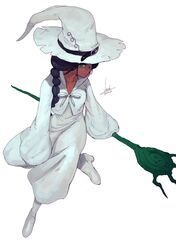  black_hair braid dark_skin green_eyes hat hood lack original staff witch witch_hat 
