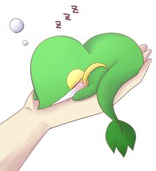  eyes_closed hands pokemon pokemon_(game) pokemon_bw simple_background sleeping snivy utani_(punishment) white_background 