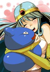  closed_eyes dragon_quest eyes_closed highres hug nekotama1987 sage_(dq3) slime_(dragon_quest) 