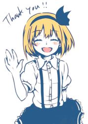 alice_margatroid alice_margatroid_(young) blush norainu_(101) open_mouth short_hair simple_background smile solo touhou white_background 