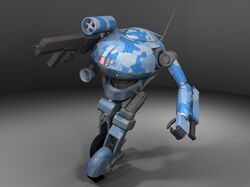  3d antennae camouflage garbage_doll_(mecha) gotoms gun hail_slug machine_gun mecha missile original realistic science_fiction weapon wheels 