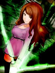  brown_eyes brown_hair dress kotowari0507 long_hair mugino_shizuri thigh-highs to_aru_kagaku_no_railgun to_aru_majutsu_no_index zettai_ryouiki 