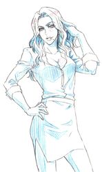  1girl agnes_joubert color_trace hair_tucking keith_goodman lunarclinic mole solo tiger_&amp;_bunny 