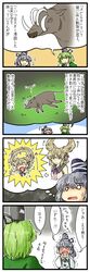 4koma berutasu boar comic japanese_clothes mononobe_no_futo multiple_girls ponytail short_hair soga_no_tojiko touhou toyosatomimi_no_miko translation_request tusks 