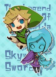  5515140 blonde_hair blue_eyes blue_hair cape earrings fi gloves hat jewelry link lowres nintendo pointy_ears skyward_sword the_legend_of_zelda 
