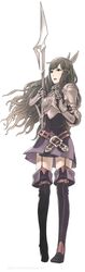  1girl armor belt boots fire_emblem fire_emblem:_kakusei gauntlets kozaki_yuusuke official_art polearm skirt spear sumia thigh-highs weapon 