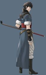  boots butterfly fire_emblem fire_emblem:_kakusei gloves katana kozaki_yuusuke lonqu official_art solo sword weapon 