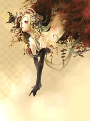  1girl butterfly elbow_gloves gloves hoshikako_(koz) long_hair original 