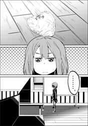  comic gensokigou hair_ornament hairclip hirasawa_yui k-on! monochrome panties short_hair skirt translated underwear 