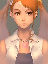  1girl anjou_naruko ano_hi_mita_hana_no_namae_wo_bokutachi_wa_mada_shiranai brown_eyes brown_hair close-up long_hair othel realistic twintails 