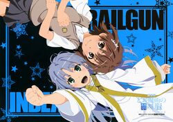  2girls highres index misaka_mikoto multiple_girls official_art scan school_uniform tagme to_aru_majutsu_no_index 