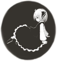  ahoge darkness jagabutter monochrome rumia solo touhou 