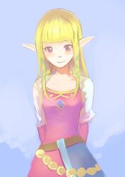 blonde_hair blue_eyes long_hair nintendo pointy_ears princess_zelda skyward_sword smile the_legend_of_zelda 